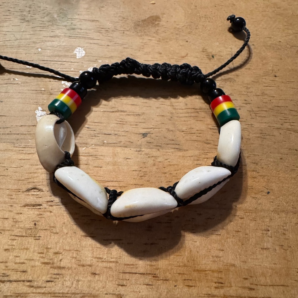 Cowrie Shell Rasta Adjustable Bracelet